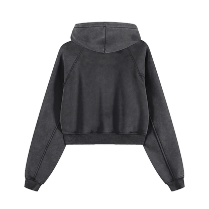 X Cropped Zip Hoodie