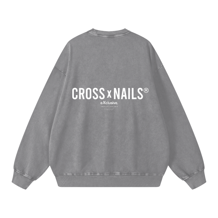 Crossxnails Acid Wash Oversize Sweatshirt - Crossxnails Weargood