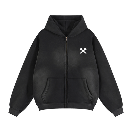 X Zip-Through Boxy Hoodie