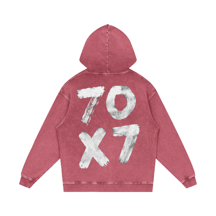 7O7 Acid Wash Oversize Hoodie - Crossxnails Weargood