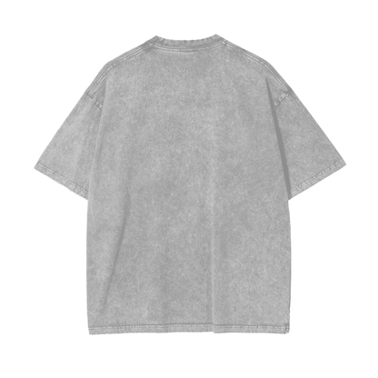 Unisex snow wash cotton loose-fit summer tee.