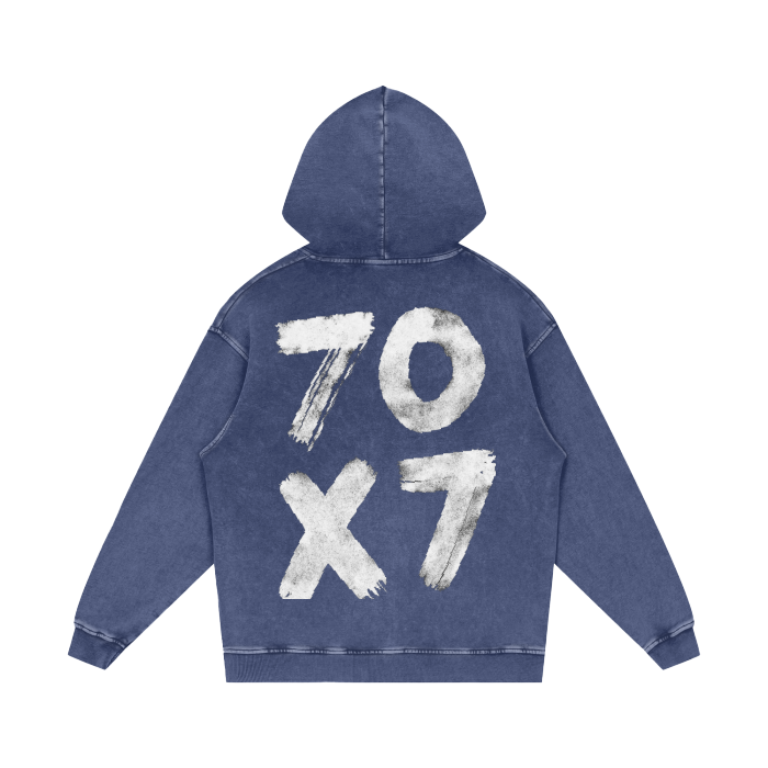 7O7 Acid Wash Oversize Hoodie - Crossxnails Weargood