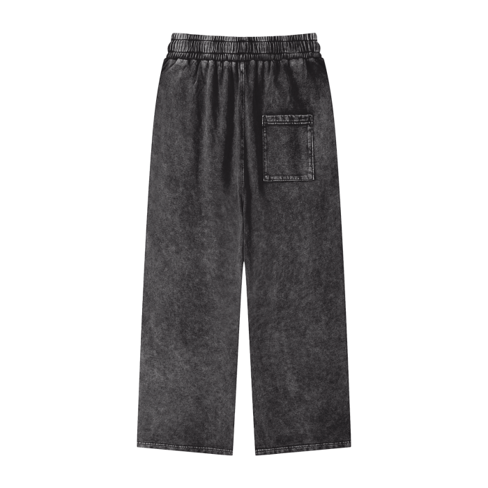 Acid Wash Straight Leg Pants - 360 GSM - Crossxnails Weargood