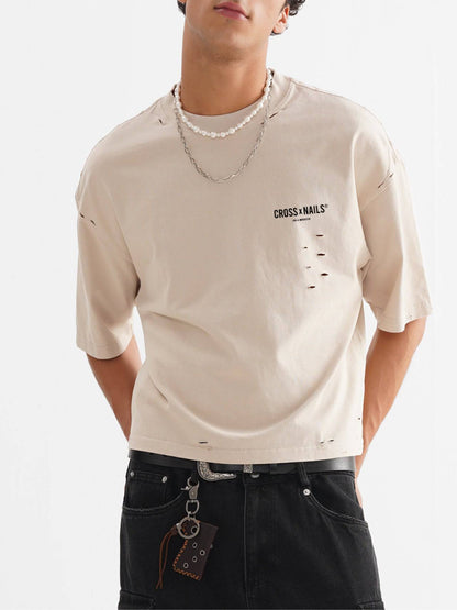 Crossxnails Frayed Boxy Tee