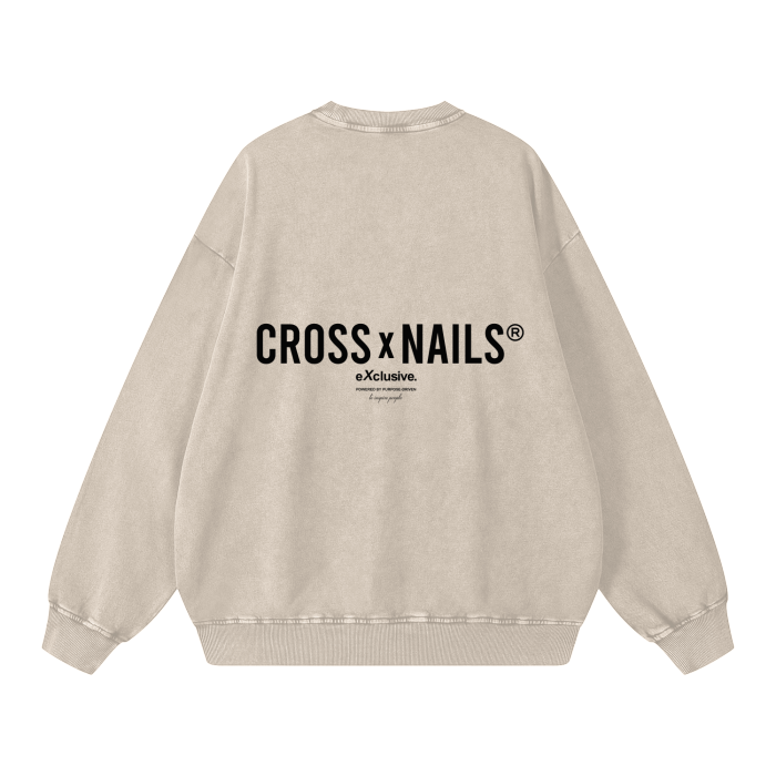 Crossxnails Acid Wash Oversize Sweatshirt