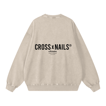 Crossxnails Acid Wash Oversize Sweatshirt