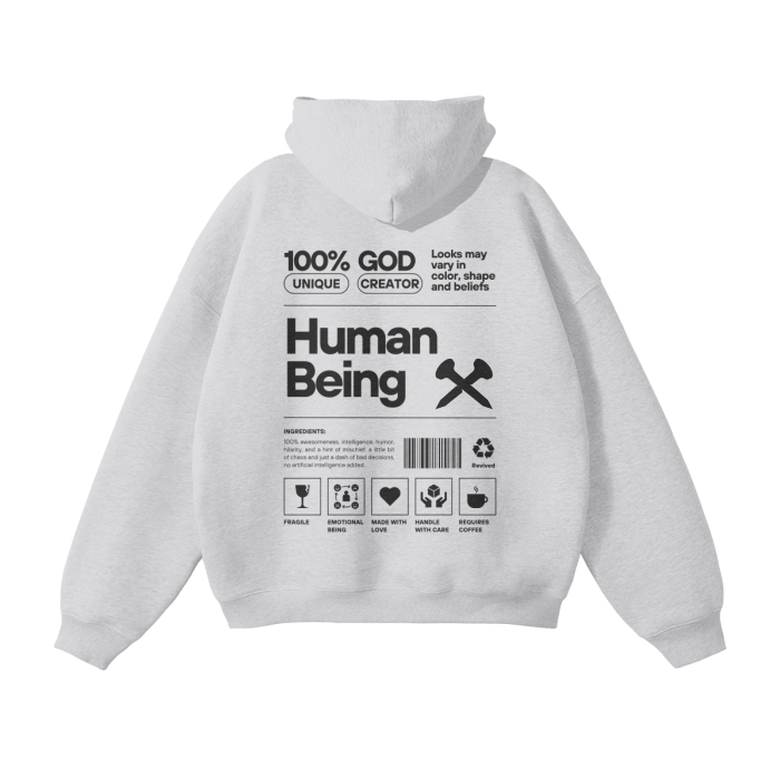 (Gray)Streetwear Unisex Oversized Solid Color Fleece Hoodie - Crossxnails Weargood