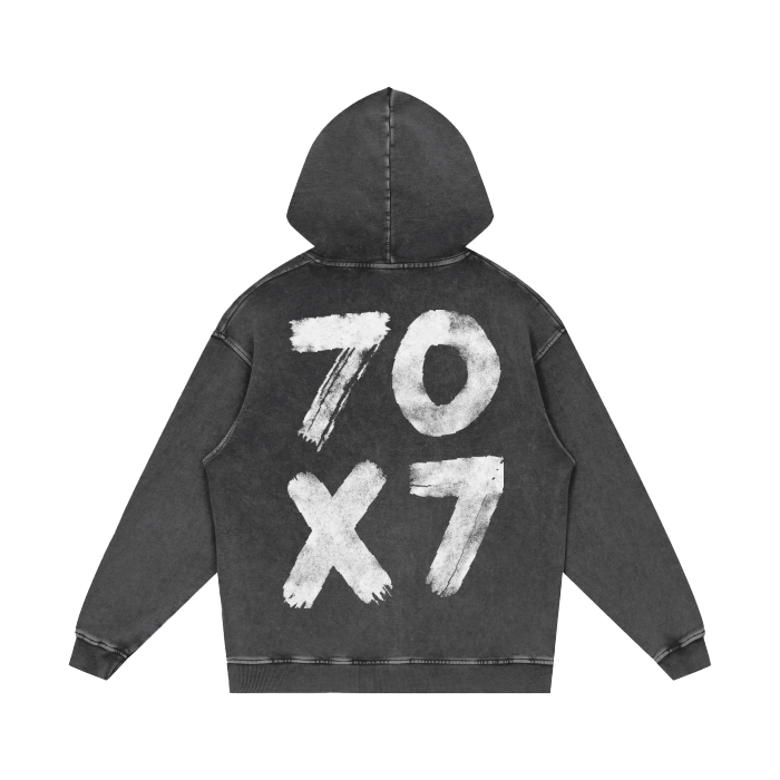 7O7 Acid Wash Oversize Hoodie - Crossxnails Weargood